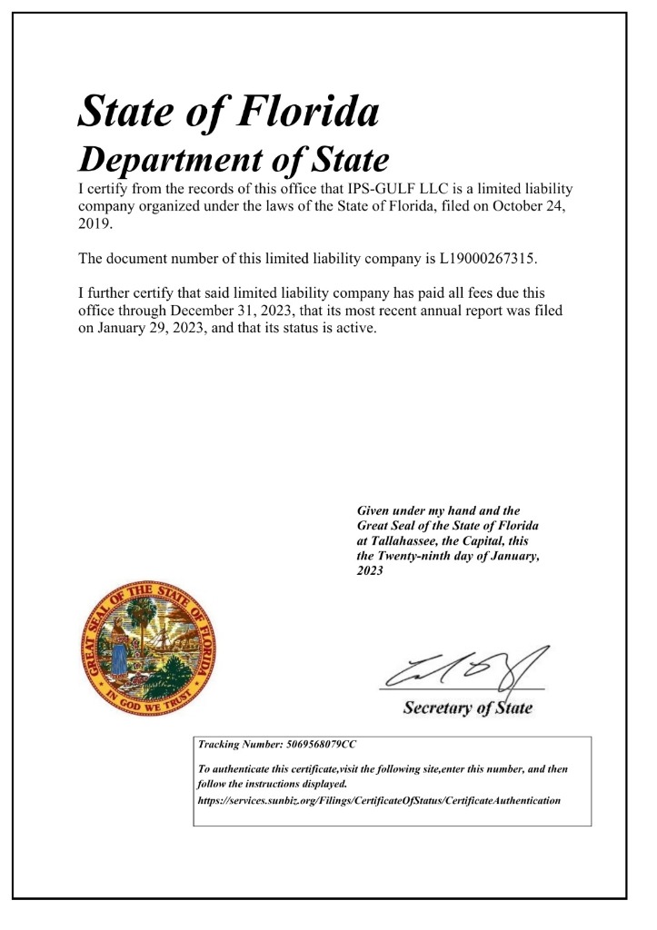 Certificate of Status